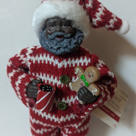 NWT 12" Michaels Black Santa in Pajamas Christmas Holiday Decor African American - Picture 4 of 8